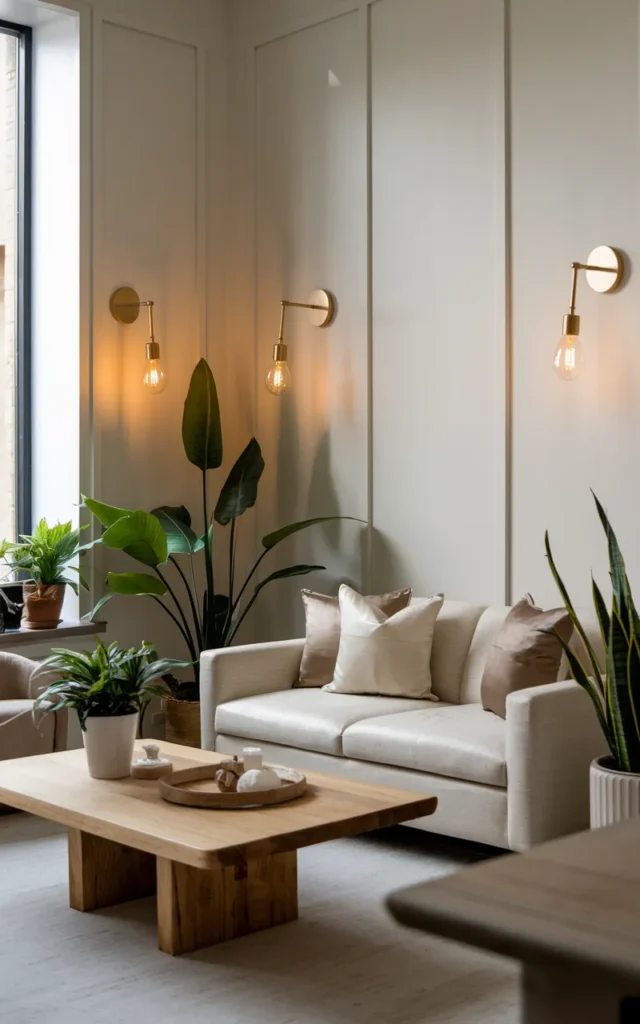 Add wall-mounted lighting to save space