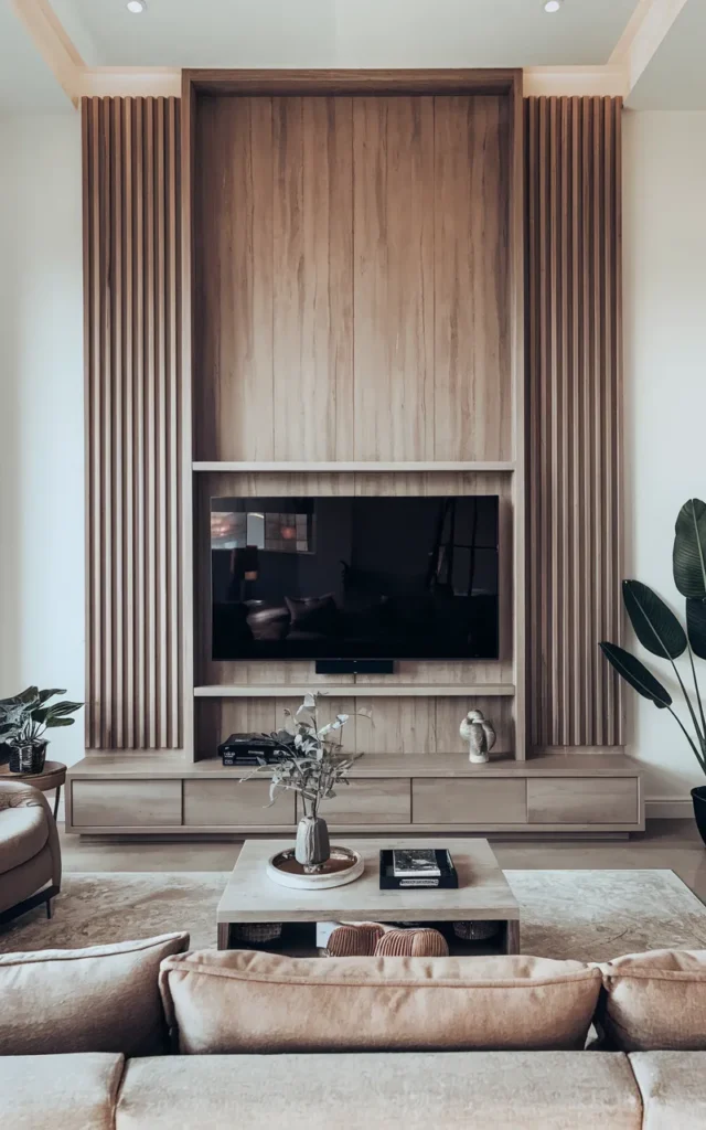 Anchor the TV wall with built-in panels