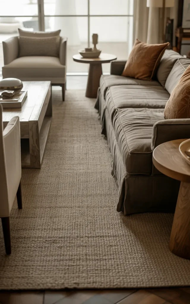 Anchor your space with a large area rug