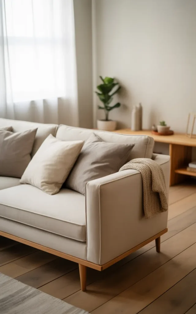 Choose a light-toned sofa as your anchor