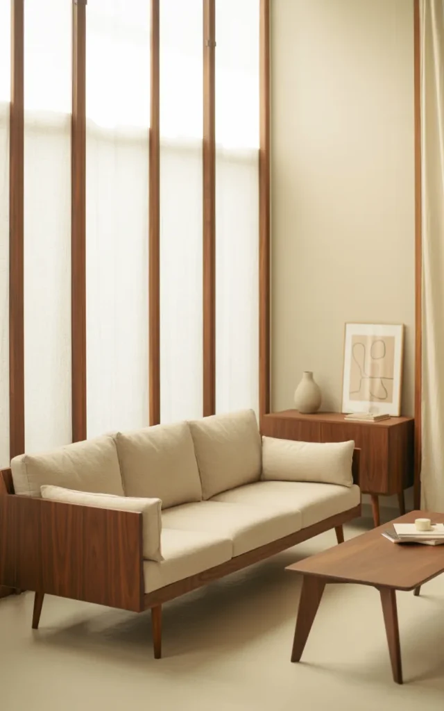 Choose a low-profile sofa that visually expands the room