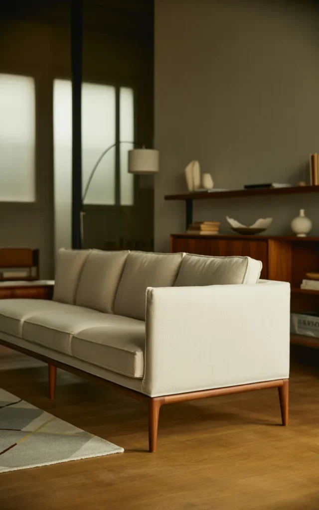 Choose a low-profile sofa with clean lines