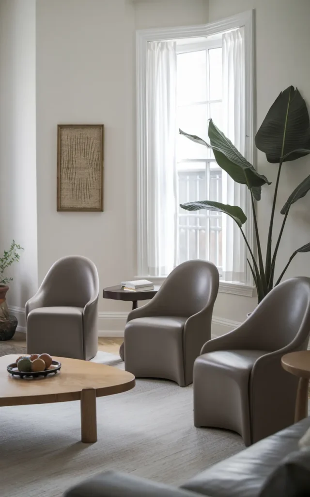 Choose armless chairs to reduce visual bulk