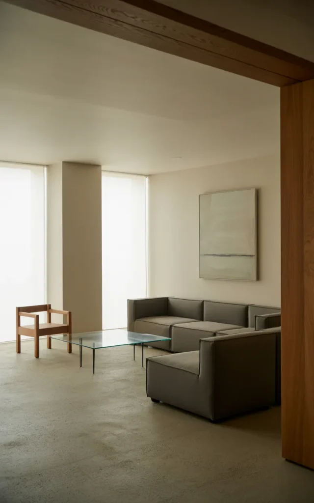Choose furniture with clean, straight lines