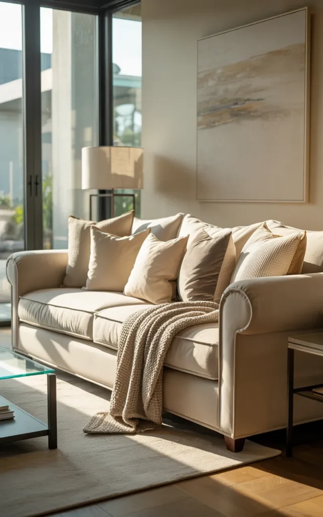 Create a cozy focal point with a statement sofa