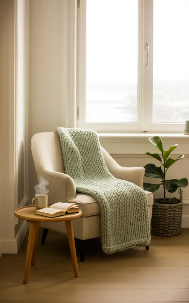 Create a cozy reading corner by the window