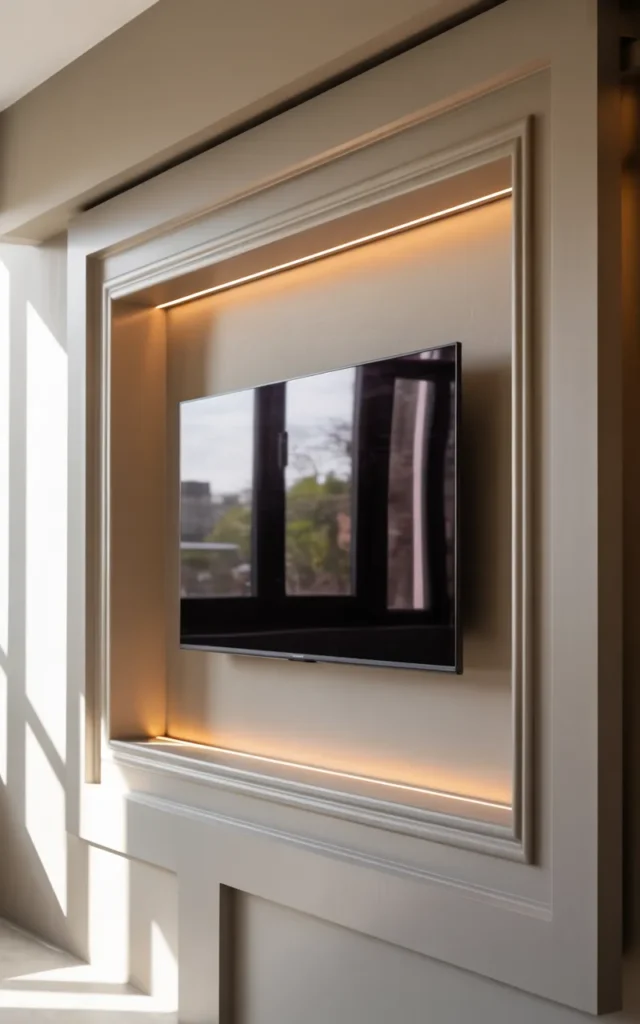 Create a recessed niche for the TV