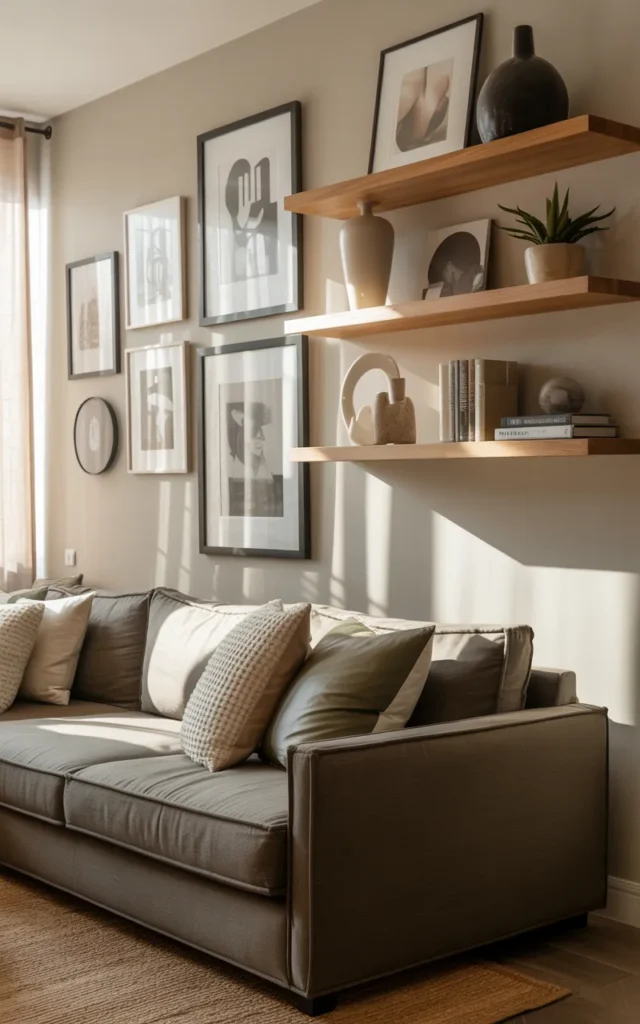 Create depth with layered wall decor