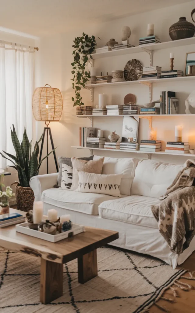 Display books in a relaxed, stacked way