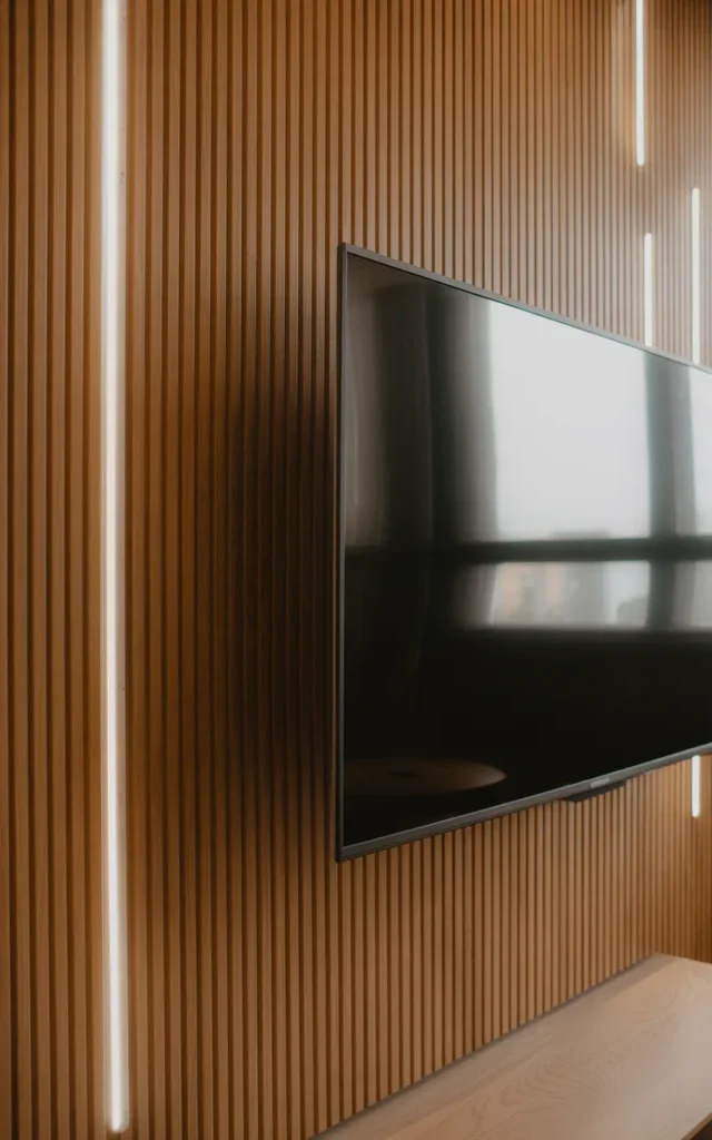 Go for a full wood slat wall