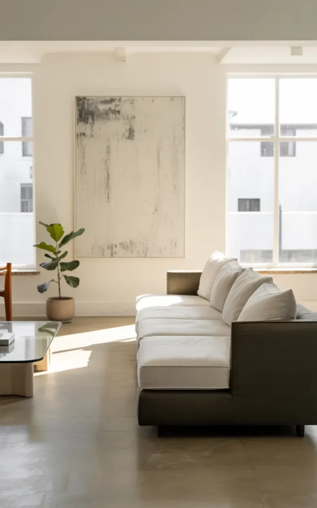 Hang one large artwork instead of many small pieces