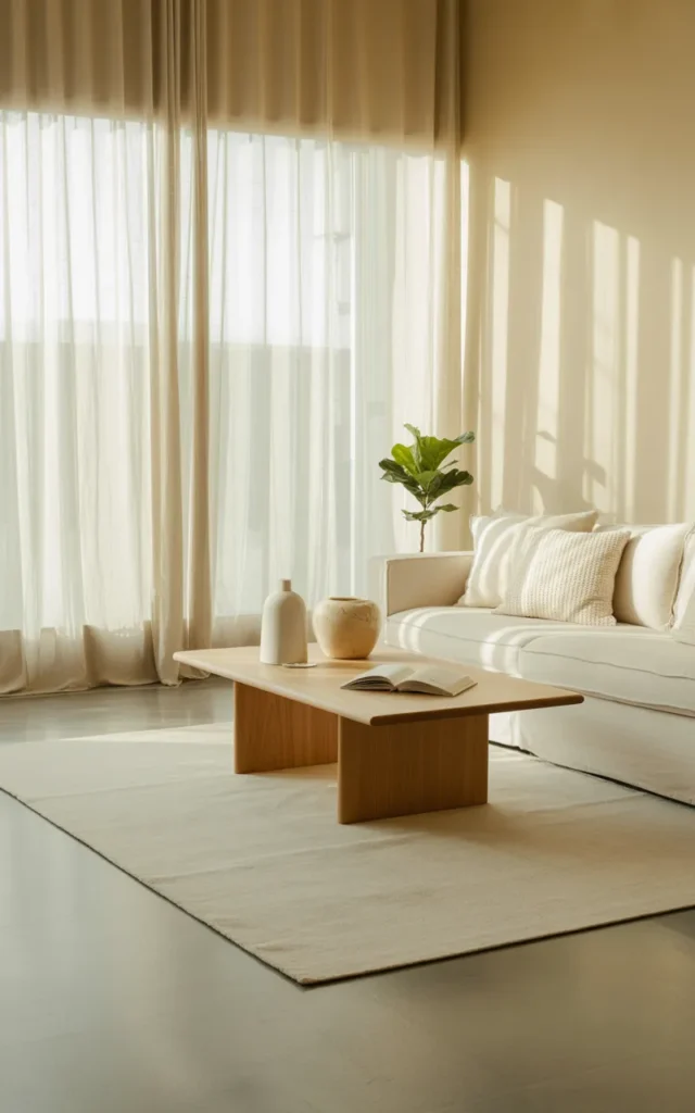 Hang sheer curtains to soften the light
