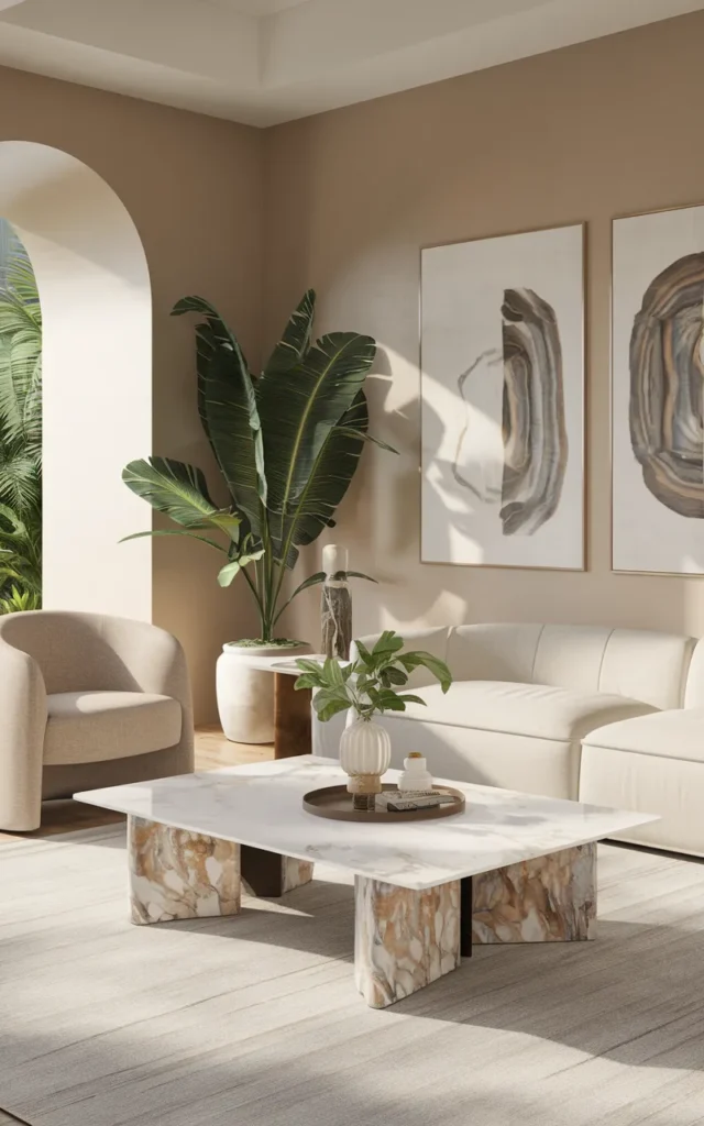 Introduce natural stone elements for richness
