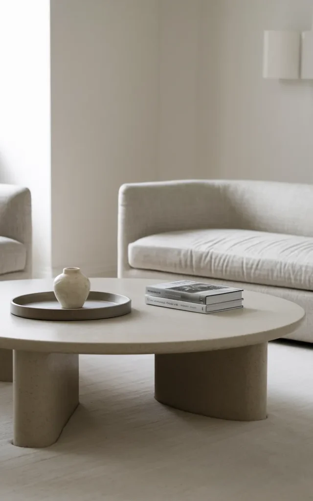 Keep your coffee table styling minimal but thoughtful