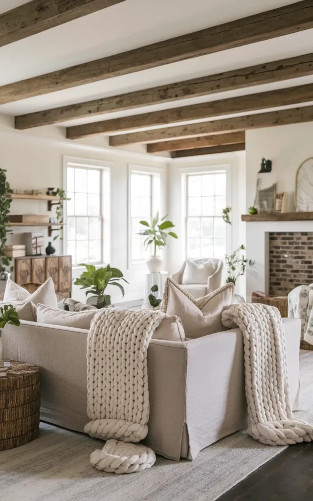 Layer in chunky knit throws for instant warmth