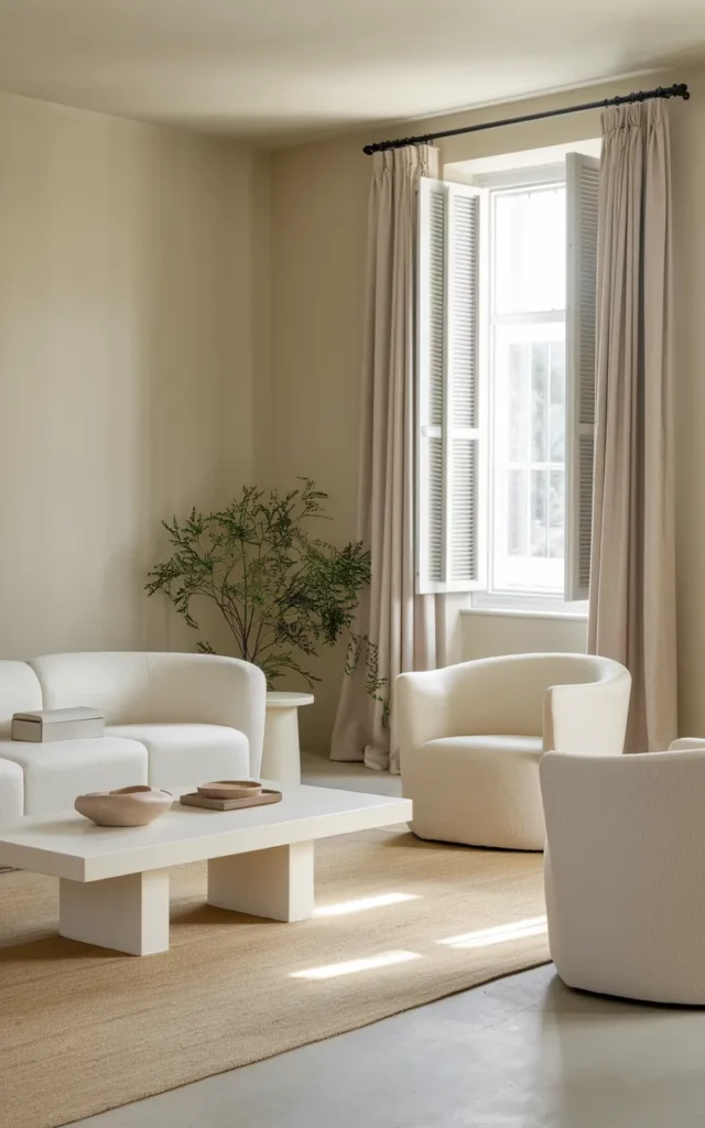 Match curtain color with your wall tone