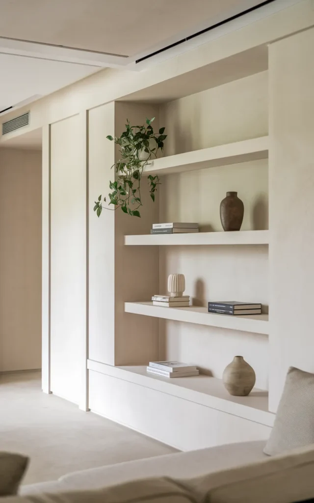 Opt for built-in shelving instead of bulky units