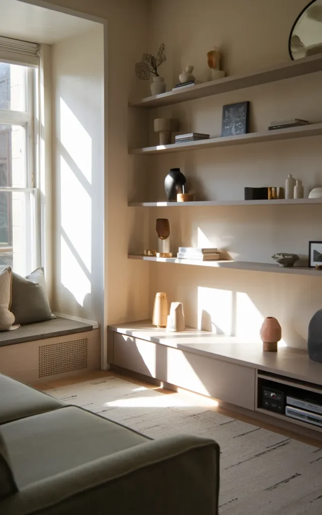 Stick to low-profile furniture for a spacious feel