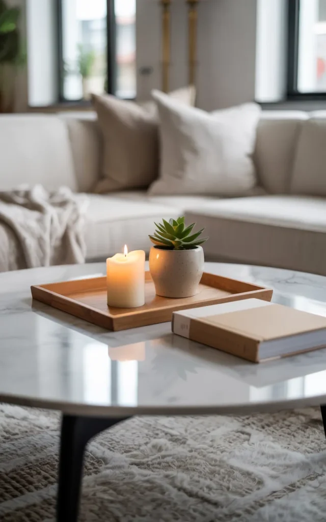Style a tray on your coffee table