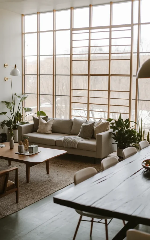 Use a sofa to divide open spaces