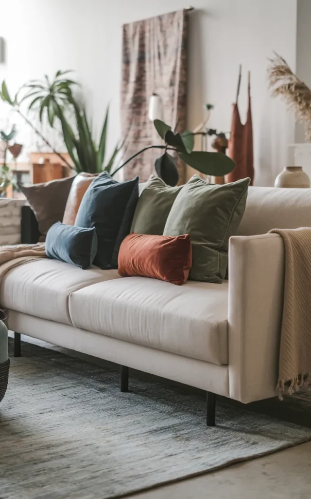 Use cushions to introduce subtle color
