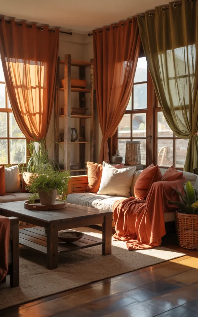 Use earthy tones to ground the space