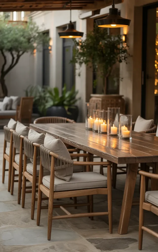Add a dining table that encourages slower evenings outside