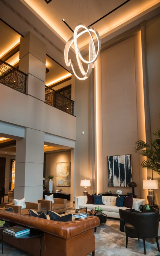 Add an oversized chandelier that steals attention
