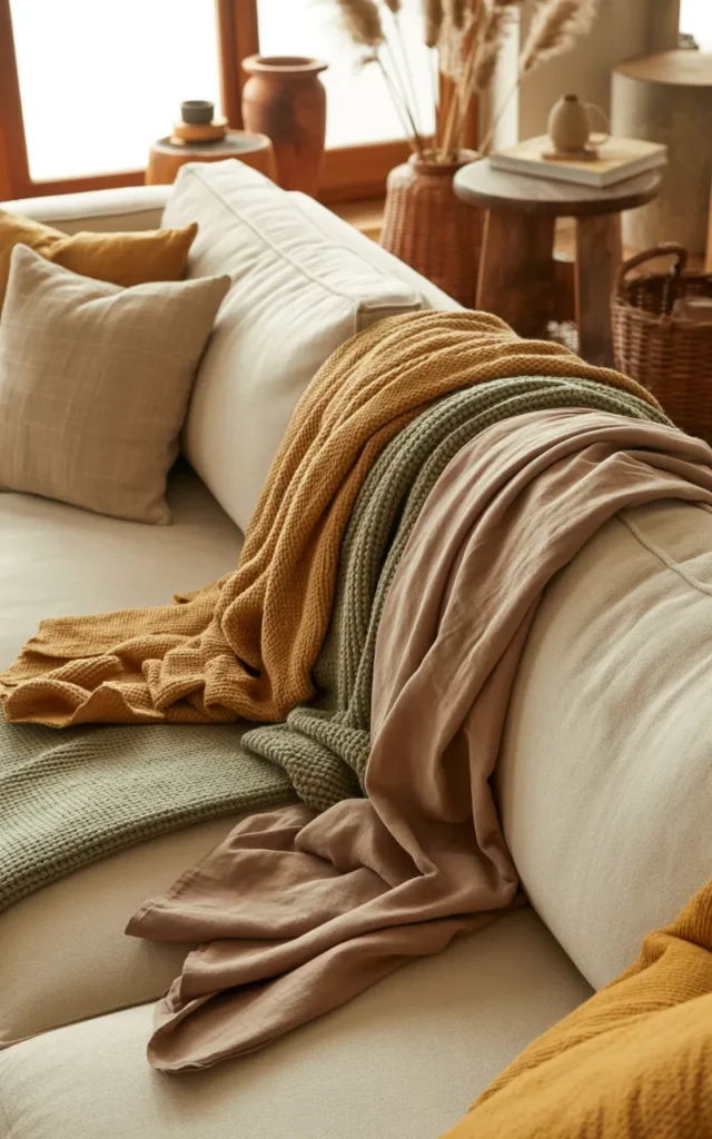 Add layered throws for that lived-in look