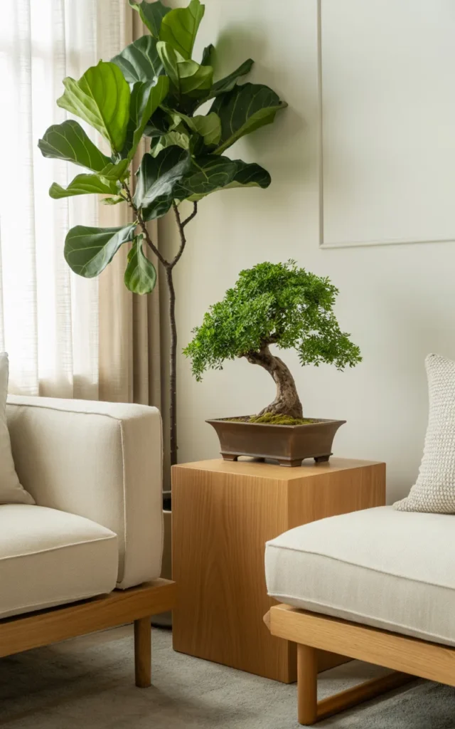 Bring in greenery, but keep it simple