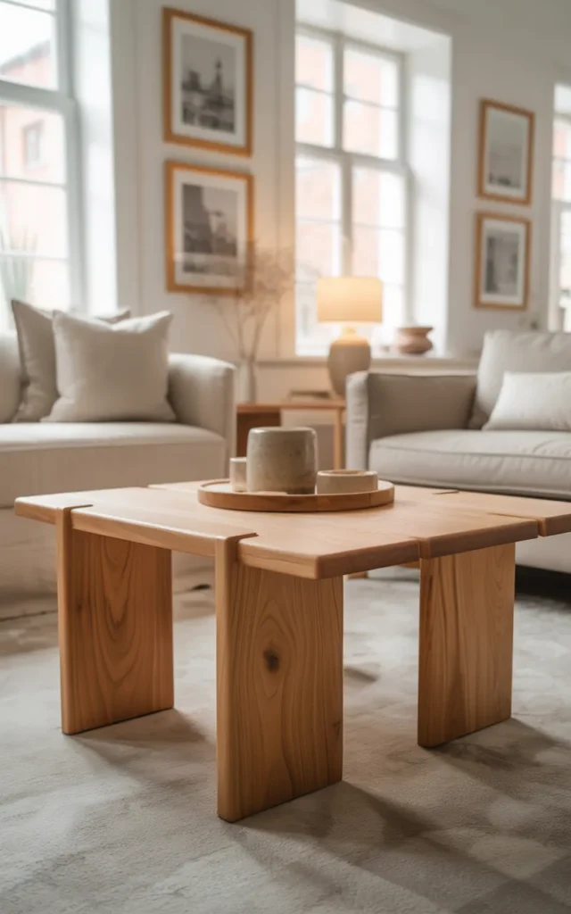 Bring in light wood tones