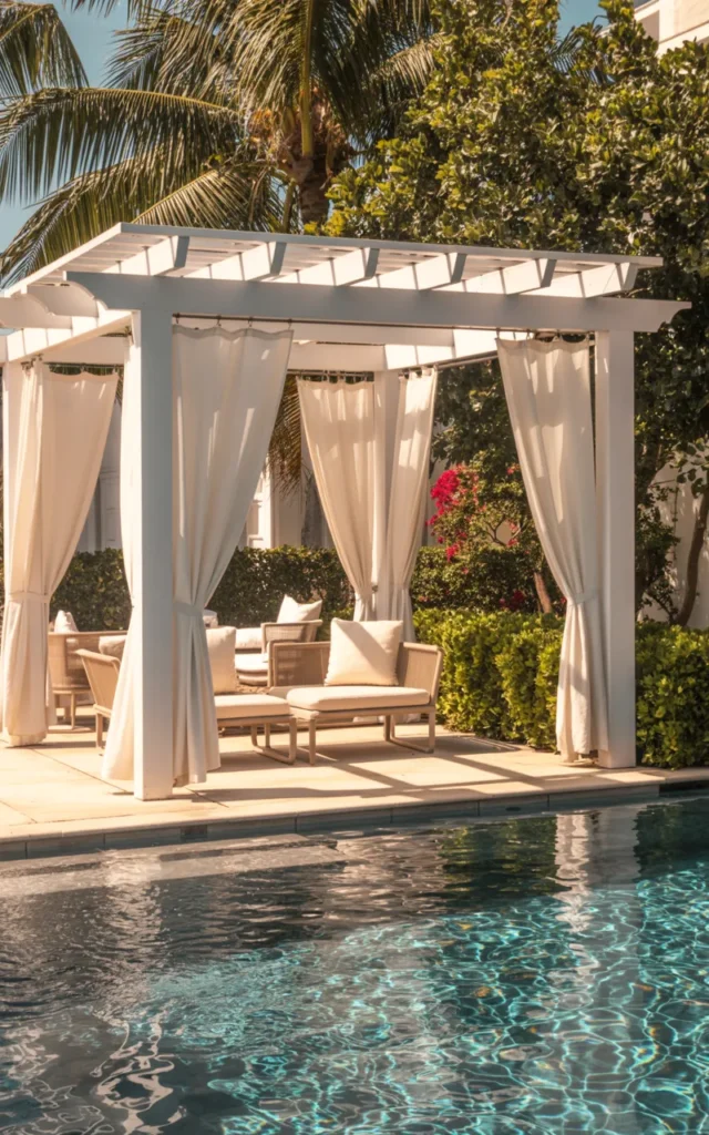 Build a pergola beside the pool area