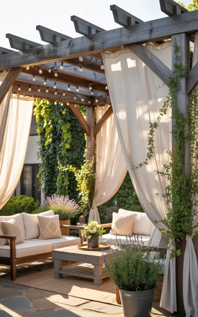 Build a pergola to give the patio more structure