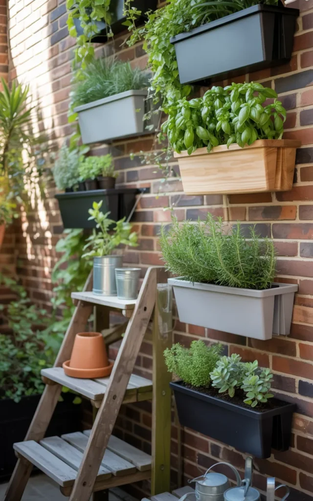 Build a simple vertical garden against a blank wall