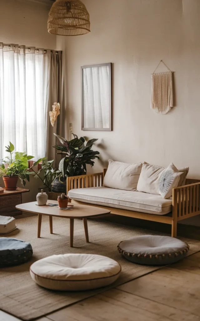Choose low-profile furniture for a grounded feel