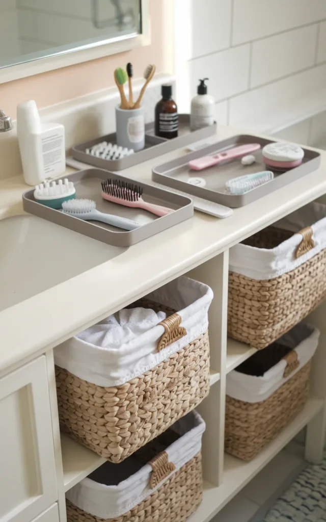 Create a “get ready” station beside the sink