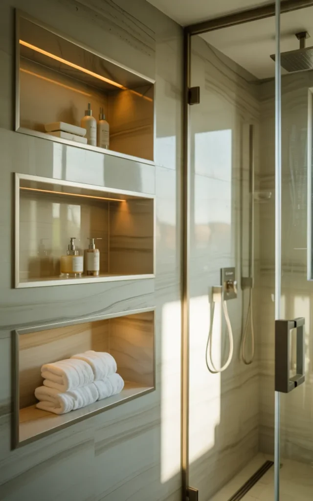 Create built-in wall niches for storage