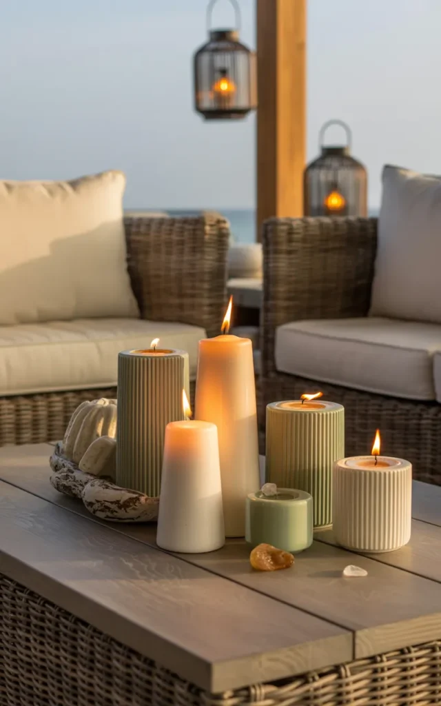 Decorate with citronella candles that actually look stylish