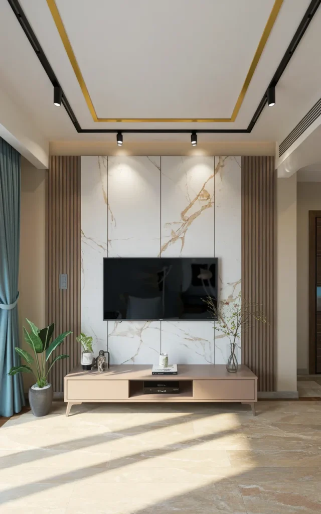 Frame your TV area with ceiling design