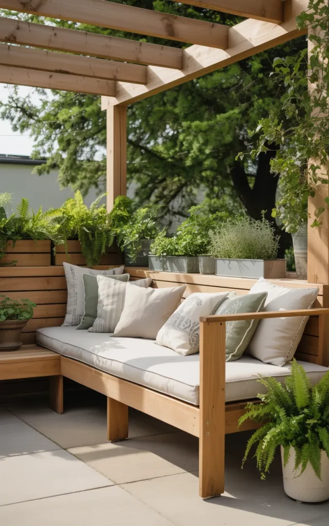 Install a built-in bench along one side