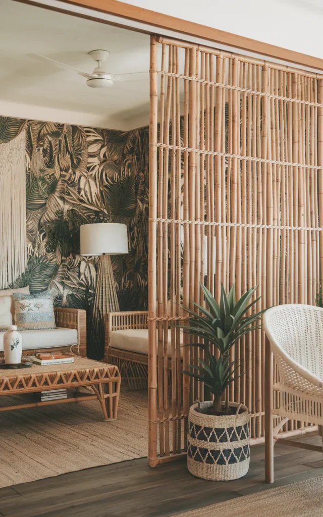 Install bamboo screens for a natural touch