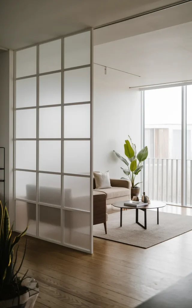 Install frosted glass panels for privacy