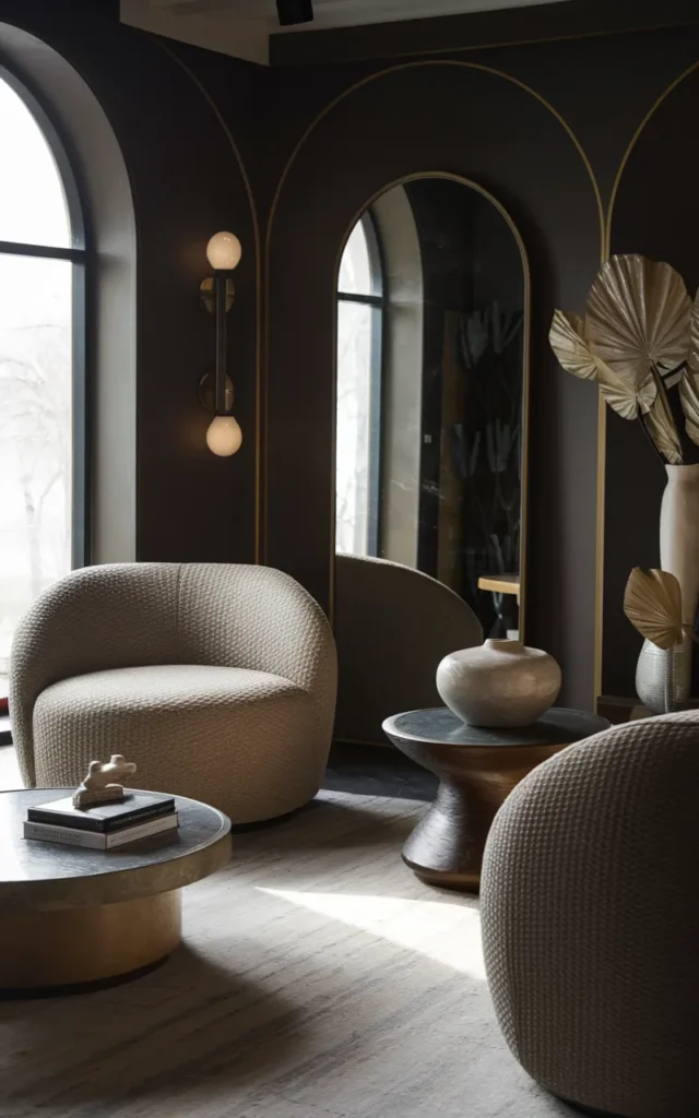 Introduce curved furniture to soften boxy spaces