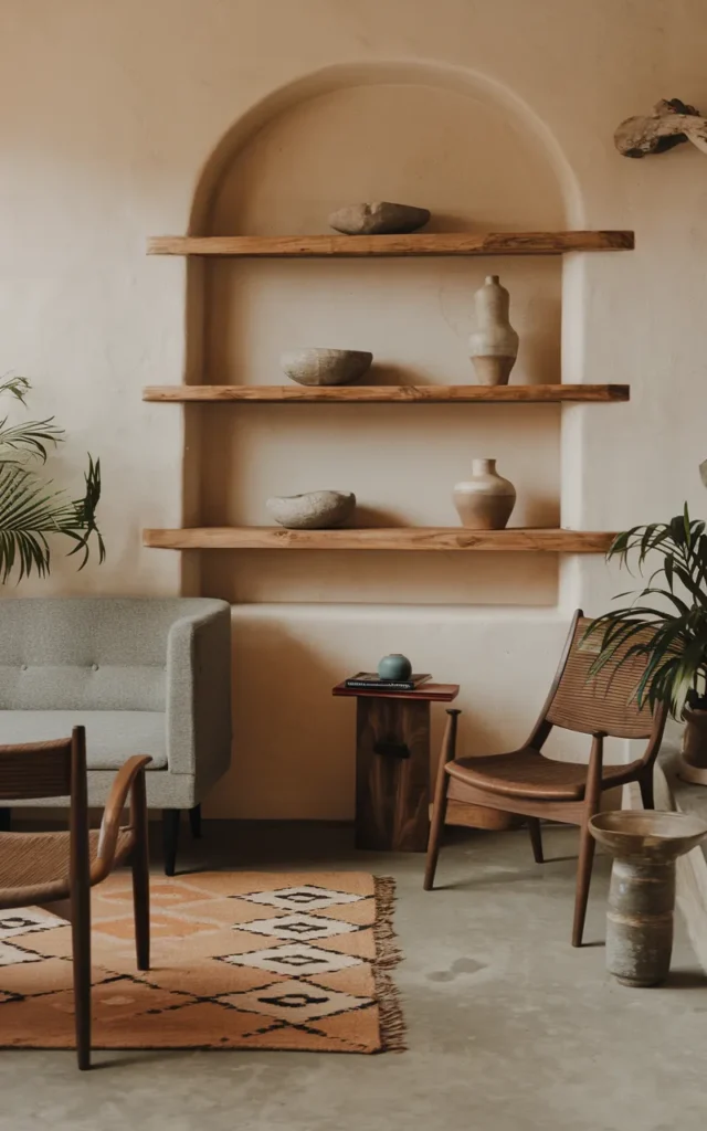 Introduce stone or ceramic accents