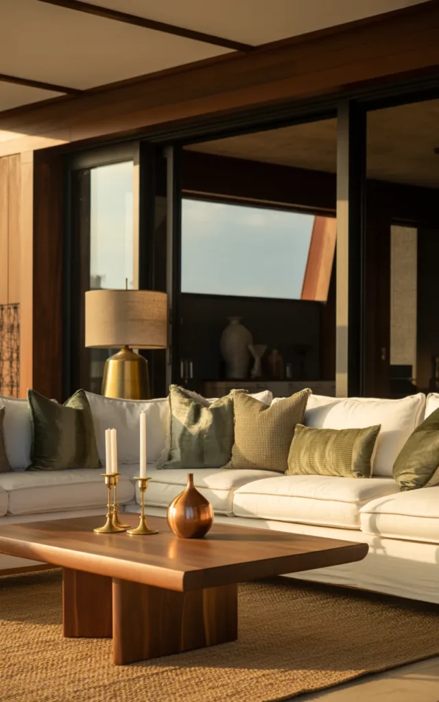 Introduce subtle metallics in warm tones