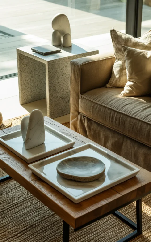 Mix stone elements into your decor