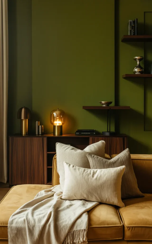 Paint one wall in a deep moody shade