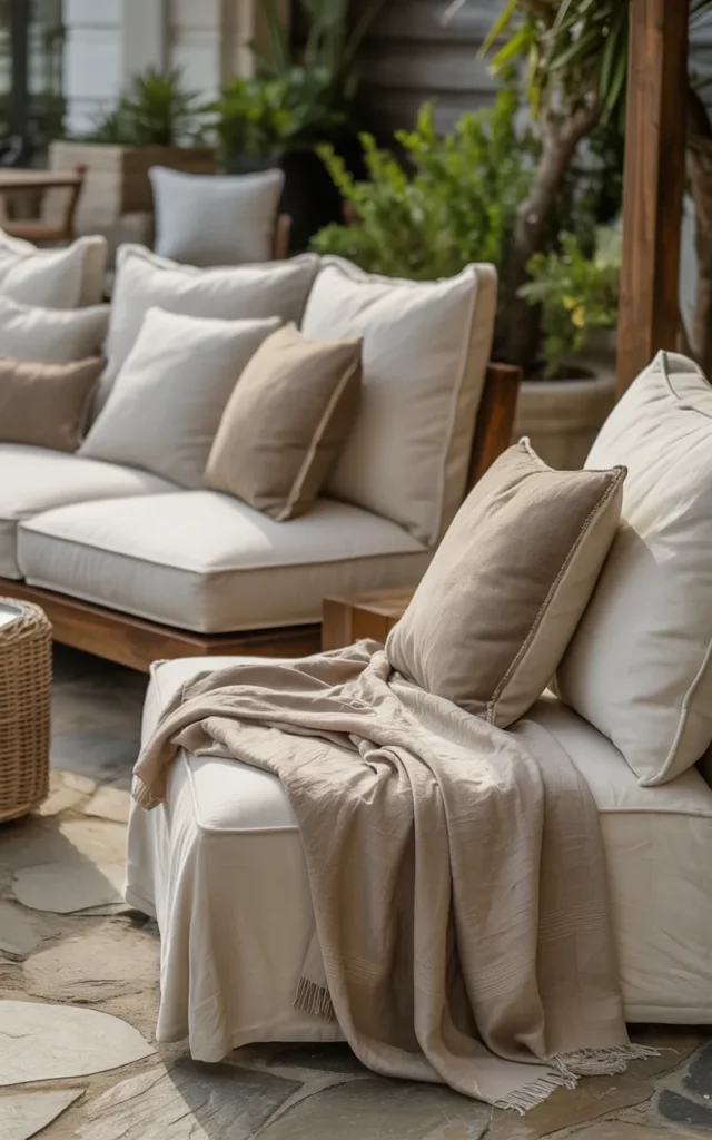 Swap harsh dining chairs for cushioned lounge seating