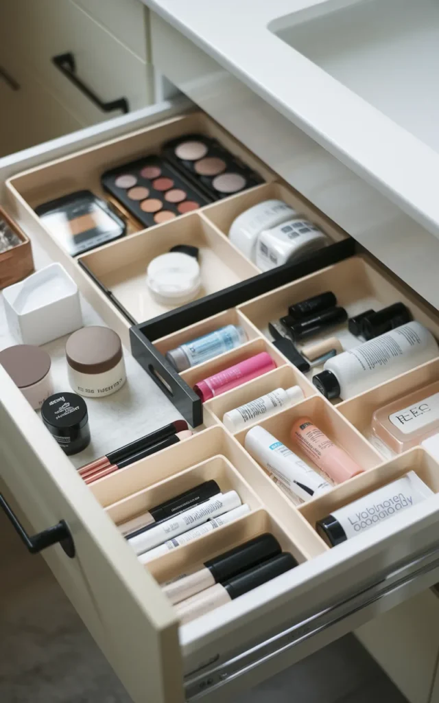 Tuck organizers inside deep drawers