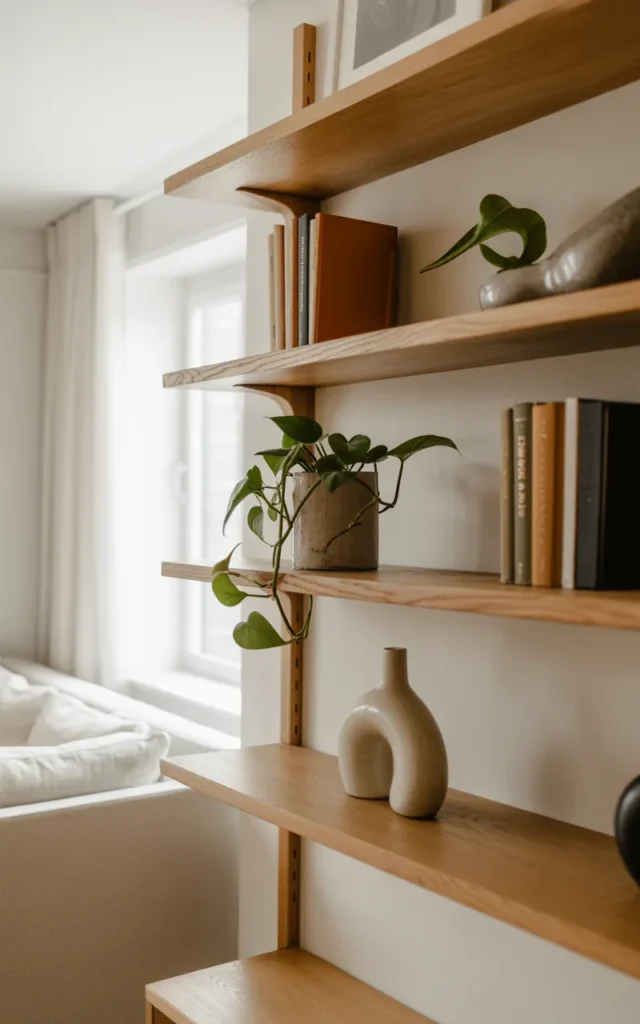 Use open shelving thoughtfully